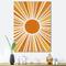 Designart - Minimalist Bright Shining Orange Sun Rays I - Modern Canvas Wall Art Print